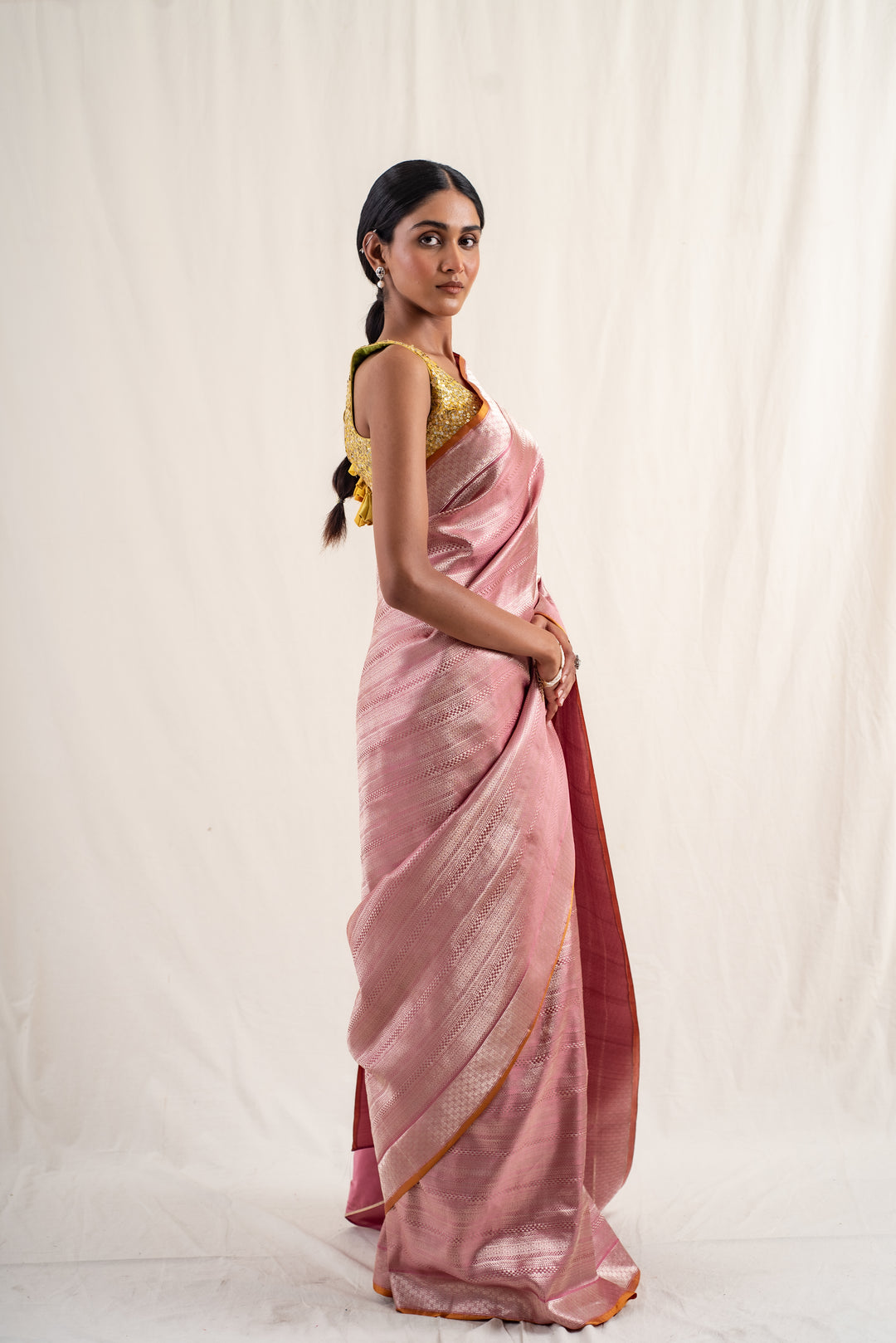 Chhath - Mauve Silk Banarasi Saree