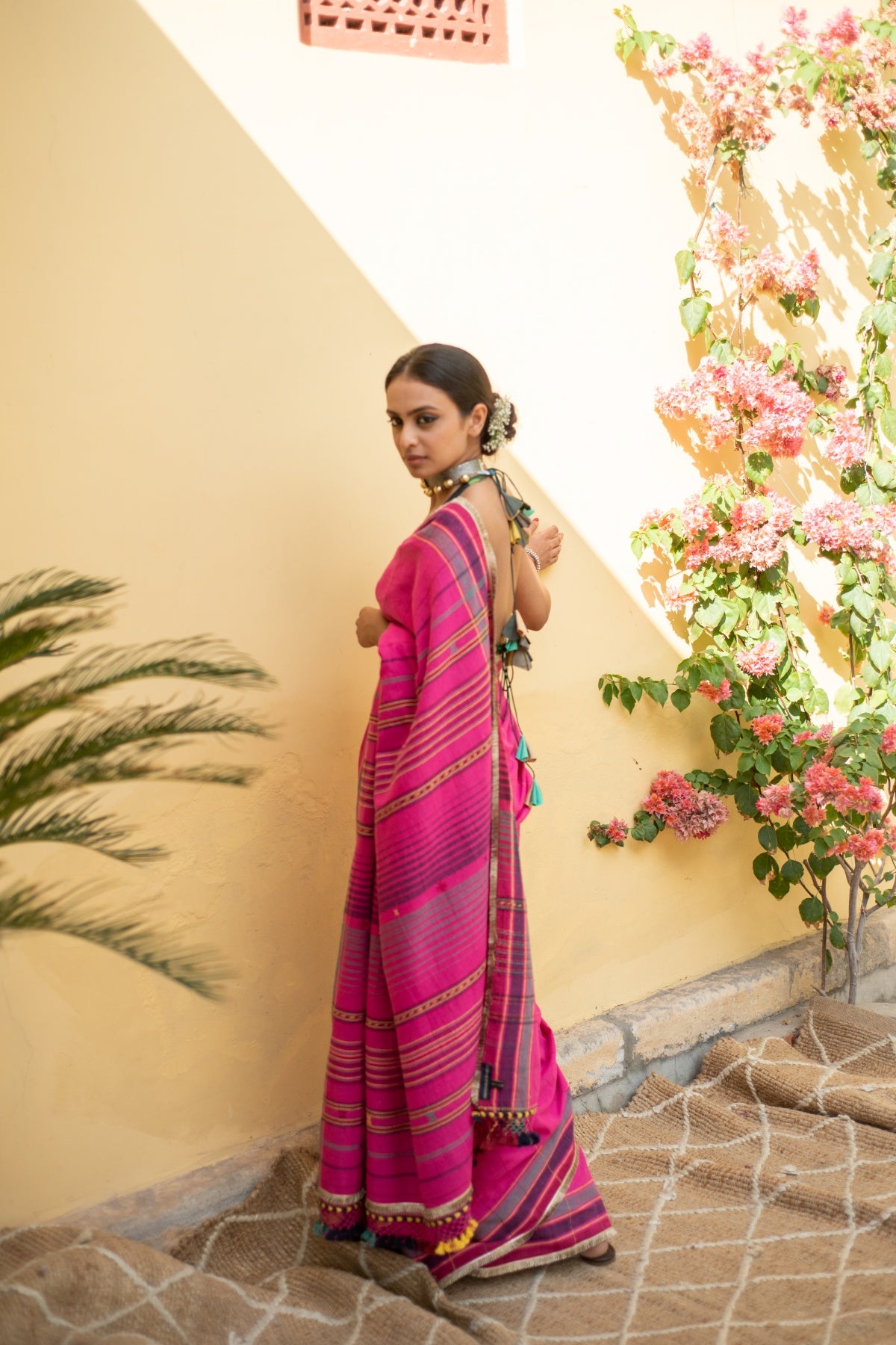 Kiah- Pink Cotton Saree