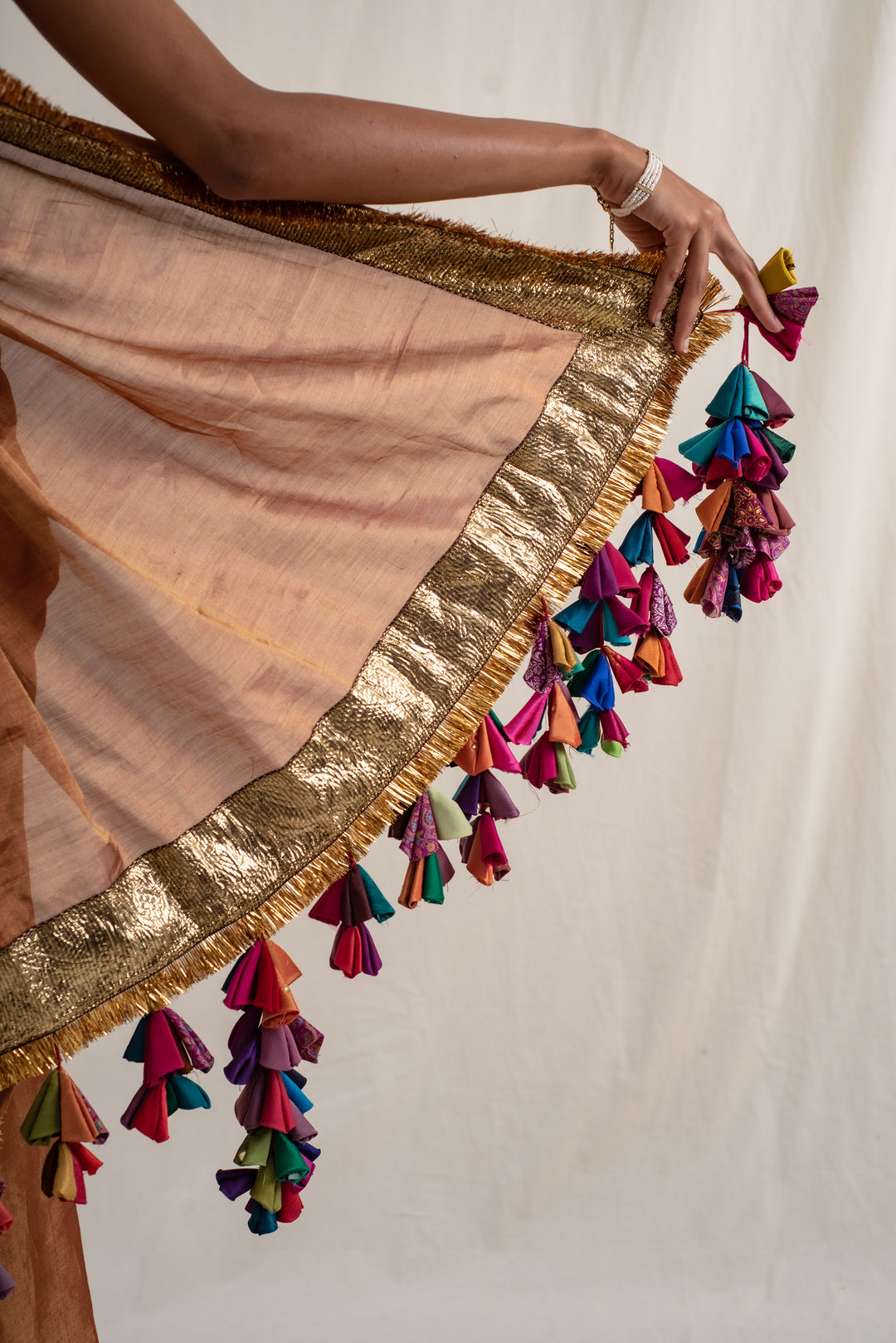 Sarojini - Red silk chanderi tissue handwoven saree