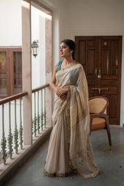 Paarsa- Ivory Upcycled Patchwork Saree