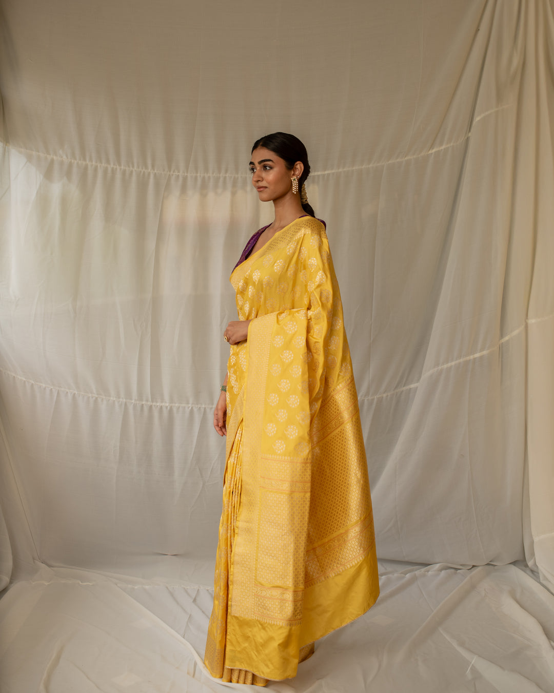 Parakasha - Yellow Silk Banarasi Saree