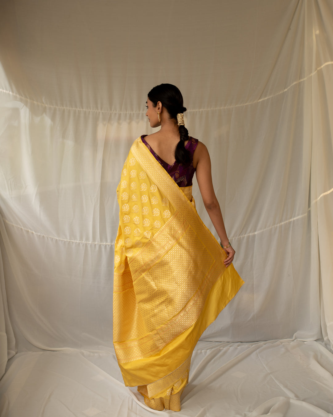 Parakasha - Yellow Silk Banarasi Saree