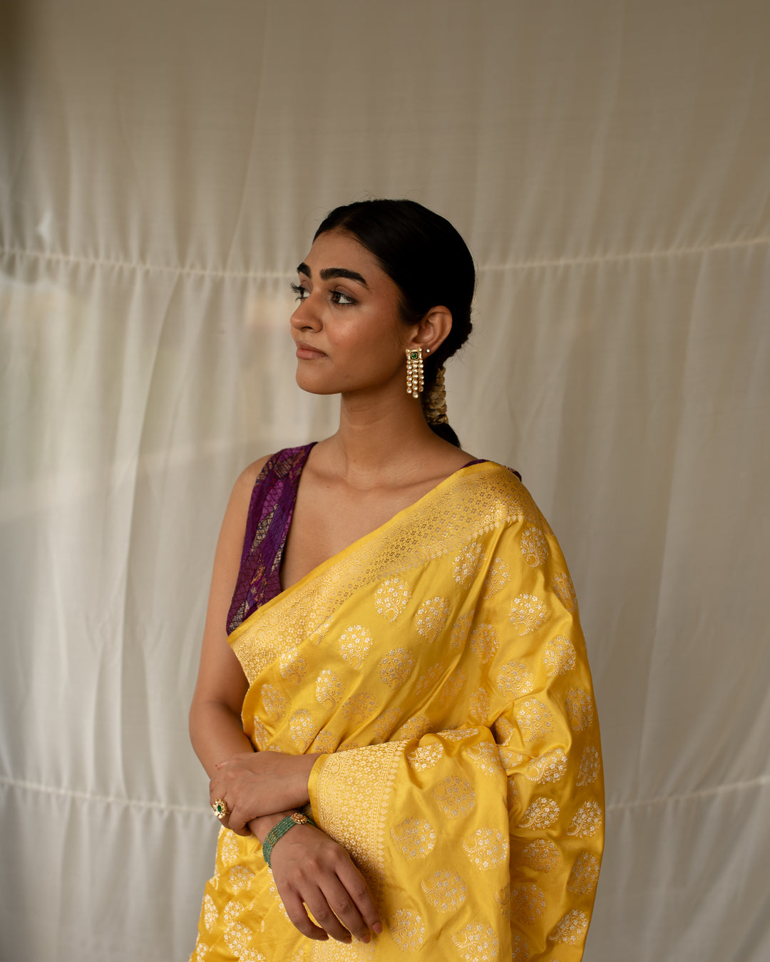 Parakasha - Yellow Silk Banarasi Saree