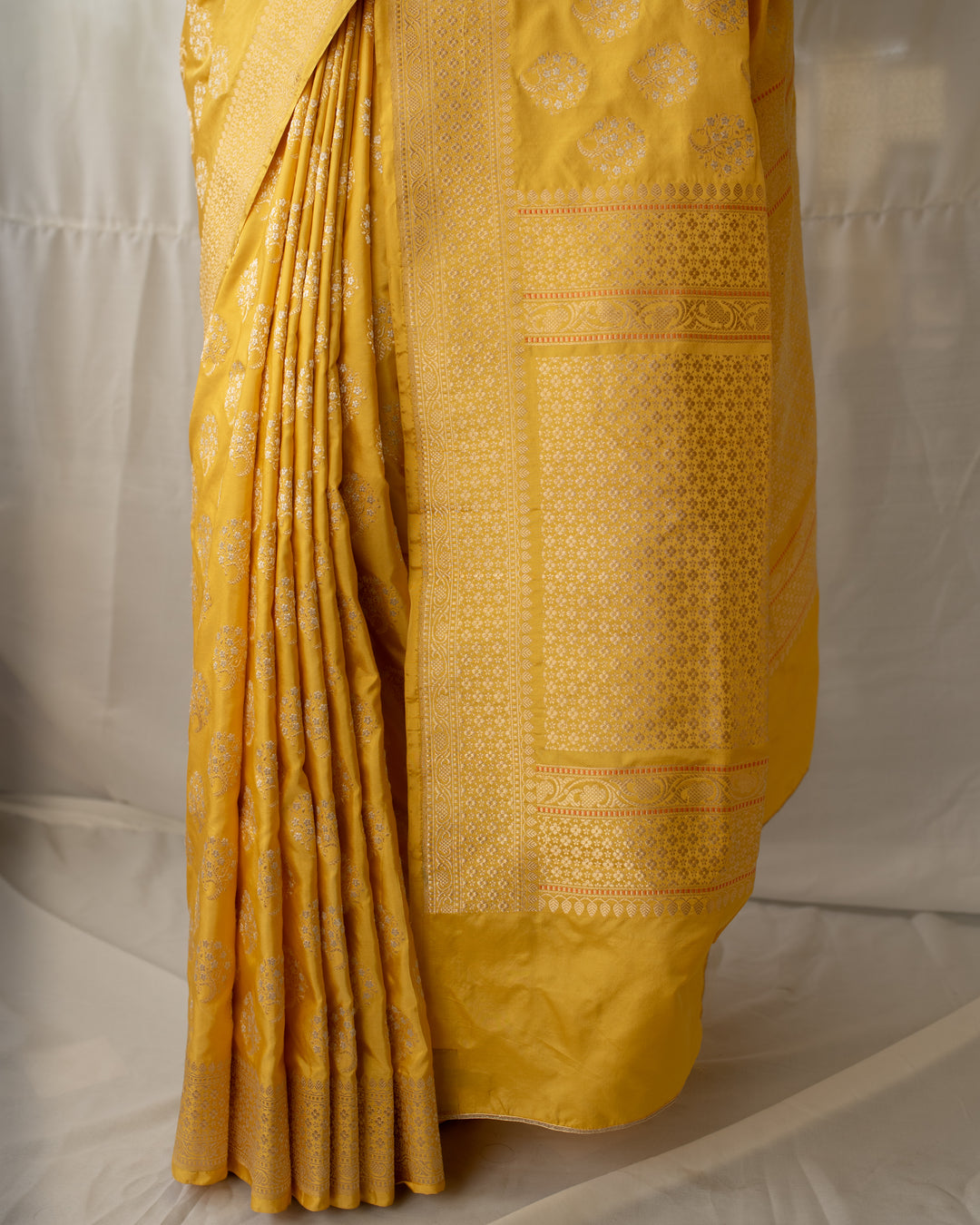 Parakasha - Yellow Silk Banarasi Saree