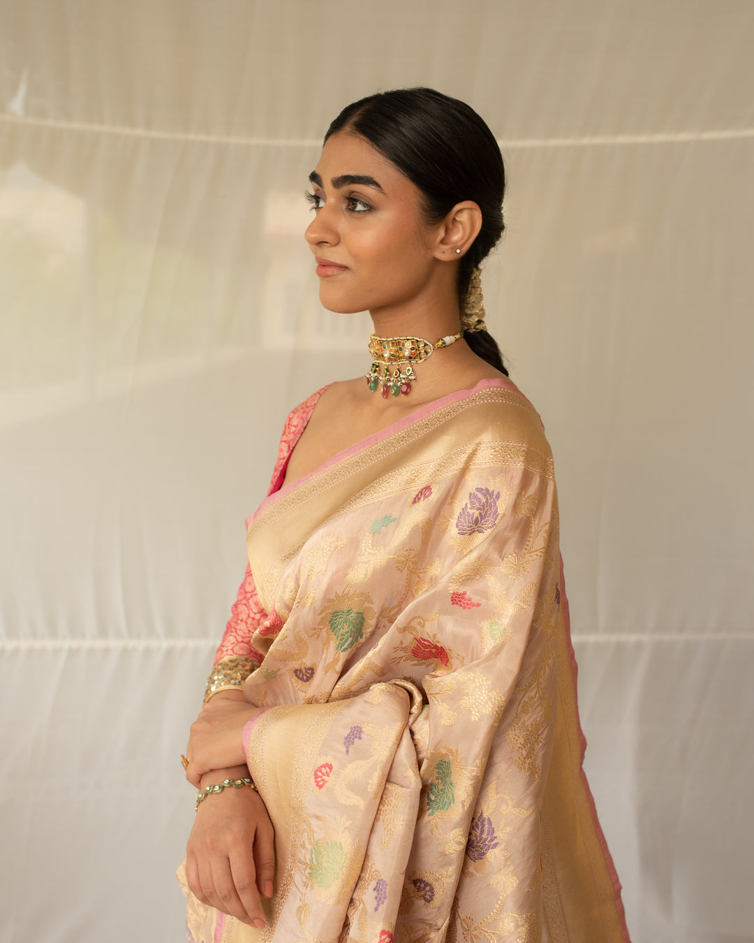 Chandramandala - Blush Silk Tissue Banarasi Saree