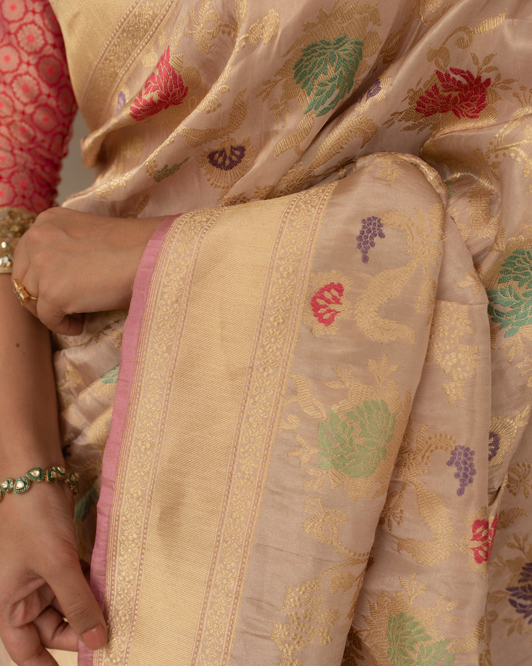 Chandramandala - Blush Silk Tissue Banarasi Saree