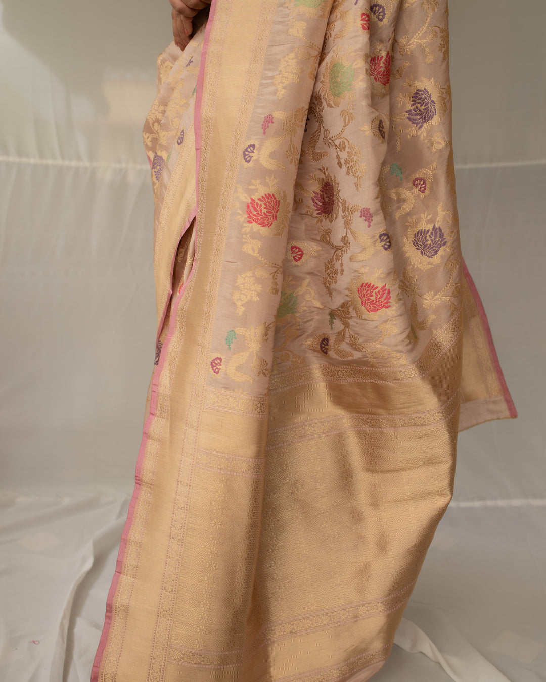 Chandramandala - Blush Silk Tissue Banarasi Saree