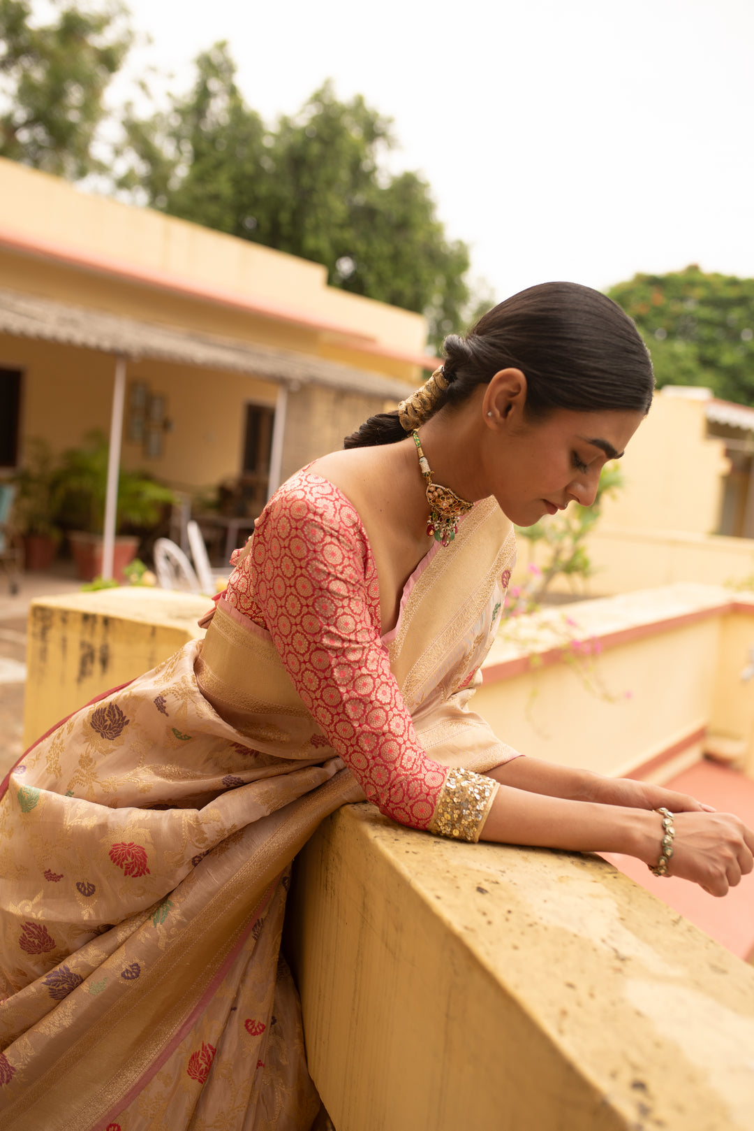 Chandramandala - Blush Silk Tissue Banarasi Saree