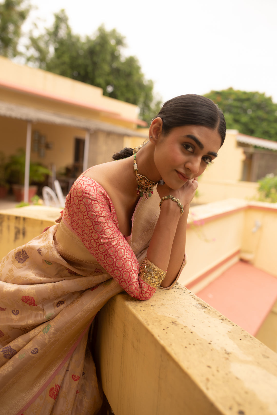 Chandramandala - Blush Silk Tissue Banarasi Saree