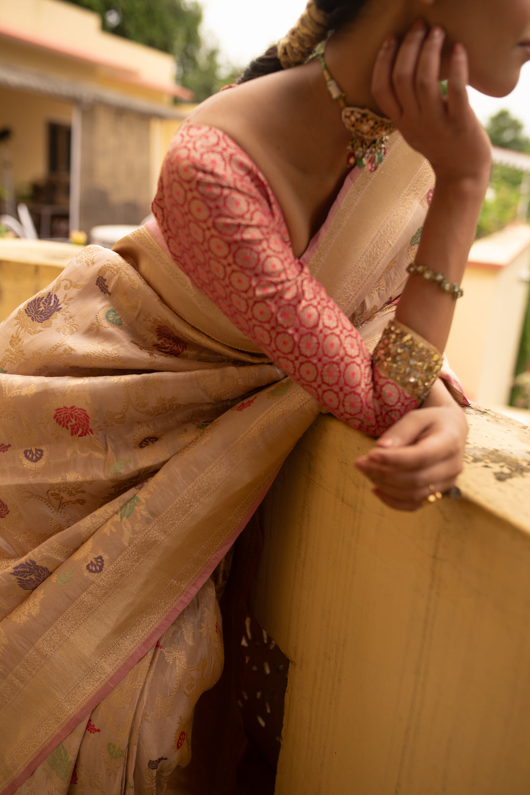 Chandramandala - Blush Silk Tissue Banarasi Saree