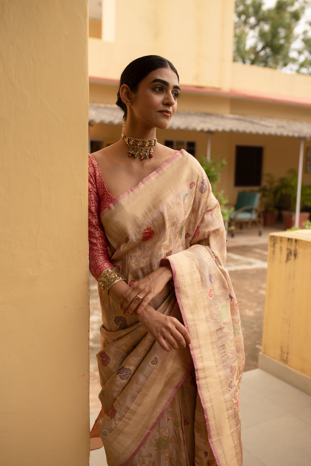 Chandramandala - Blush Silk Tissue Banarasi Saree