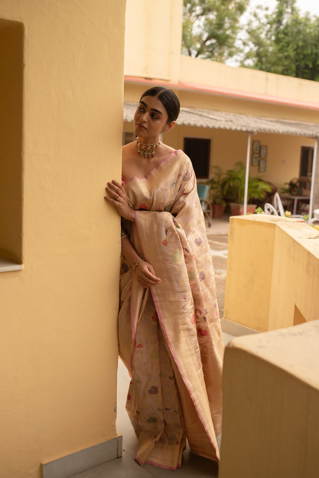 Chandramandala - Blush Silk Tissue Banarasi Saree