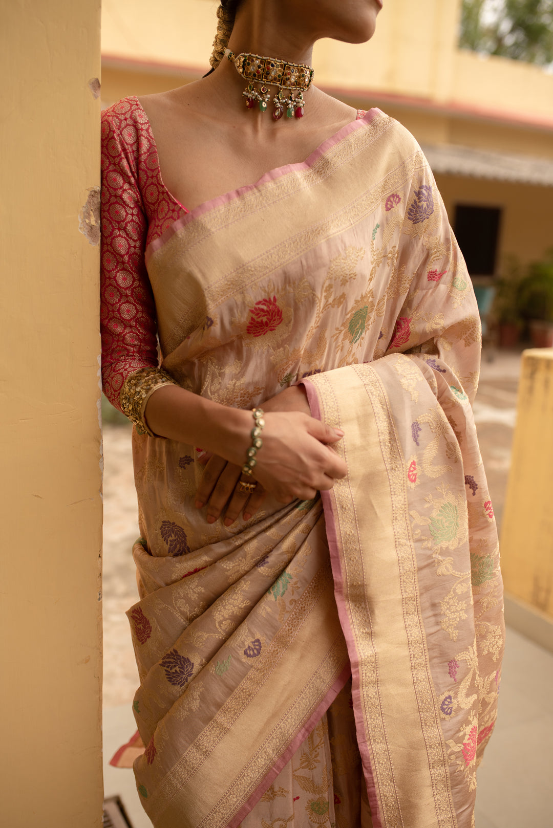 Chandramandala - Blush Silk Tissue Banarasi Saree