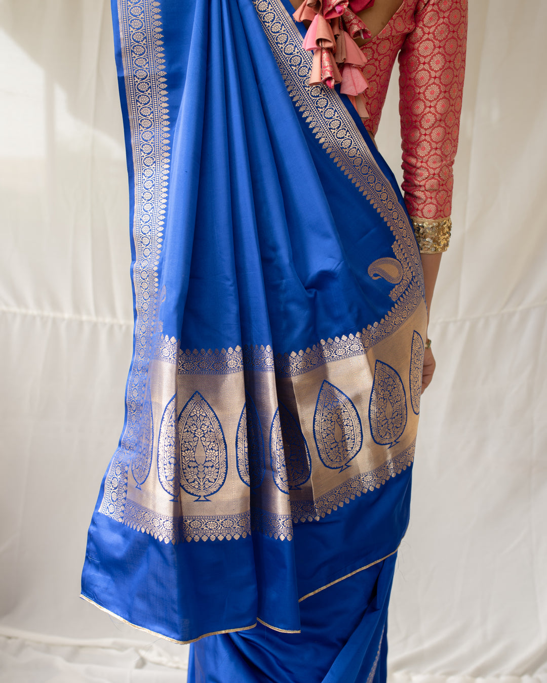 Kalamayi - Blue Banarasi Silk Mashroo Saree