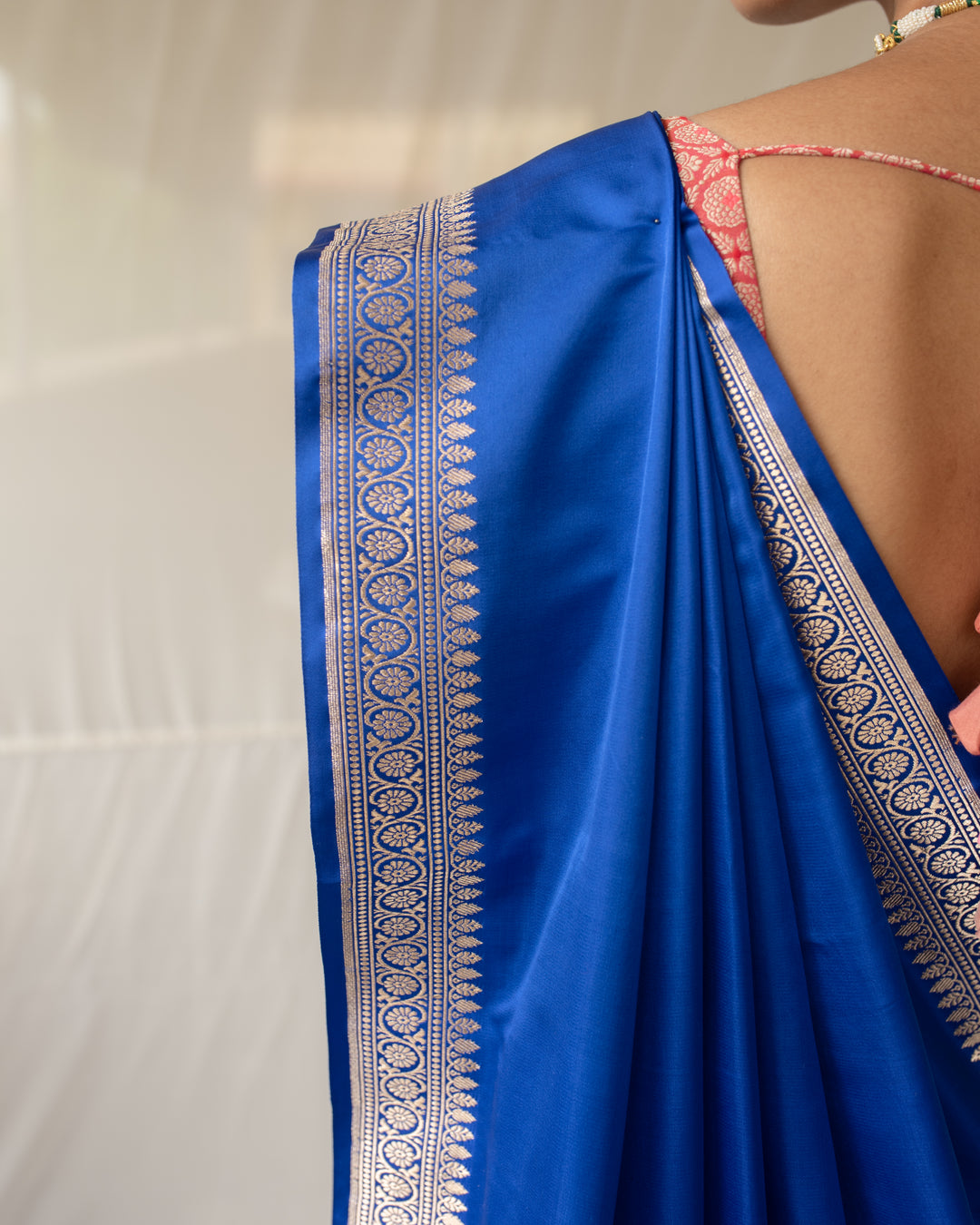 Kalamayi - Blue Banarasi Silk Mashroo Saree