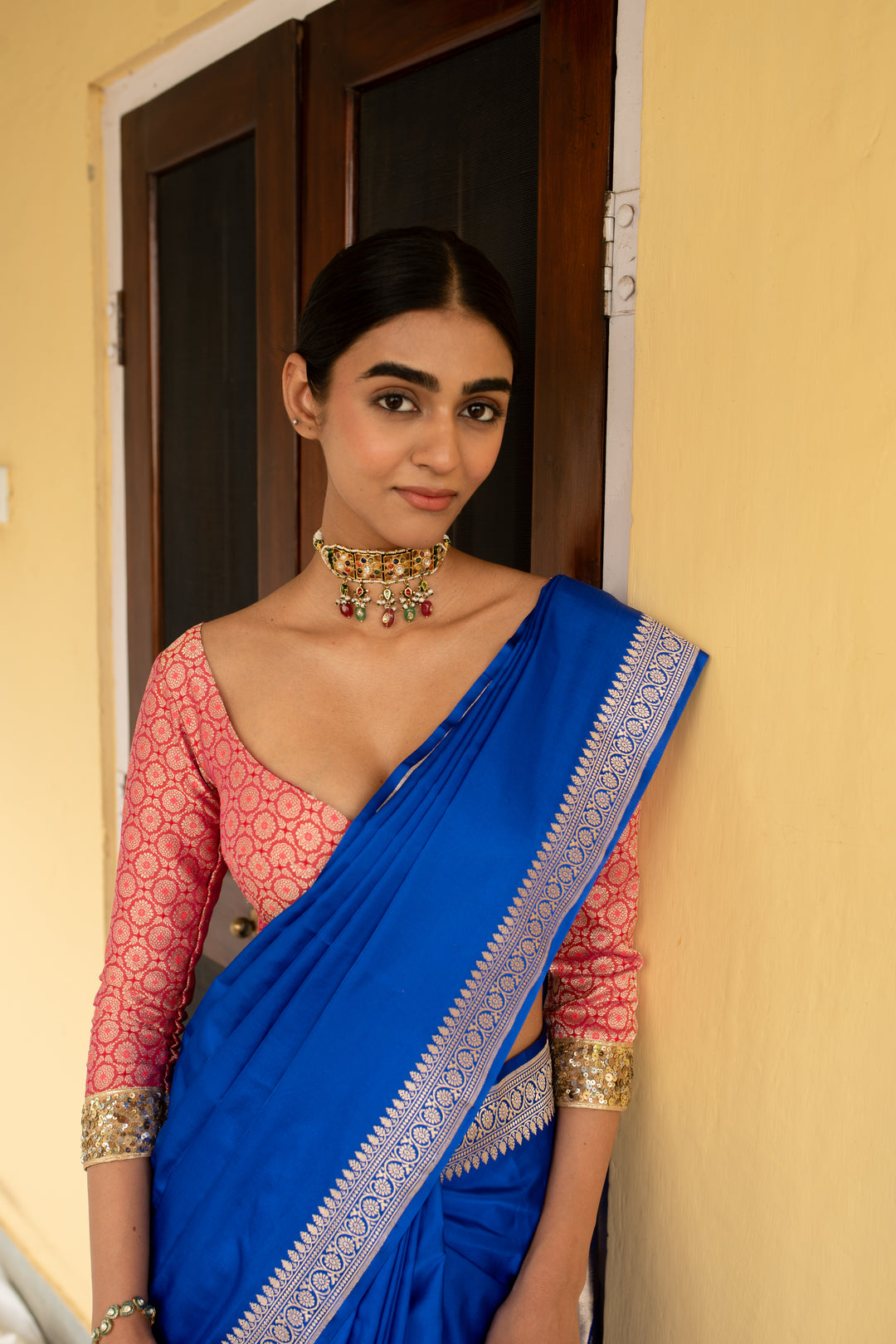 Kalamayi - Blue Banarasi Silk Mashroo Saree