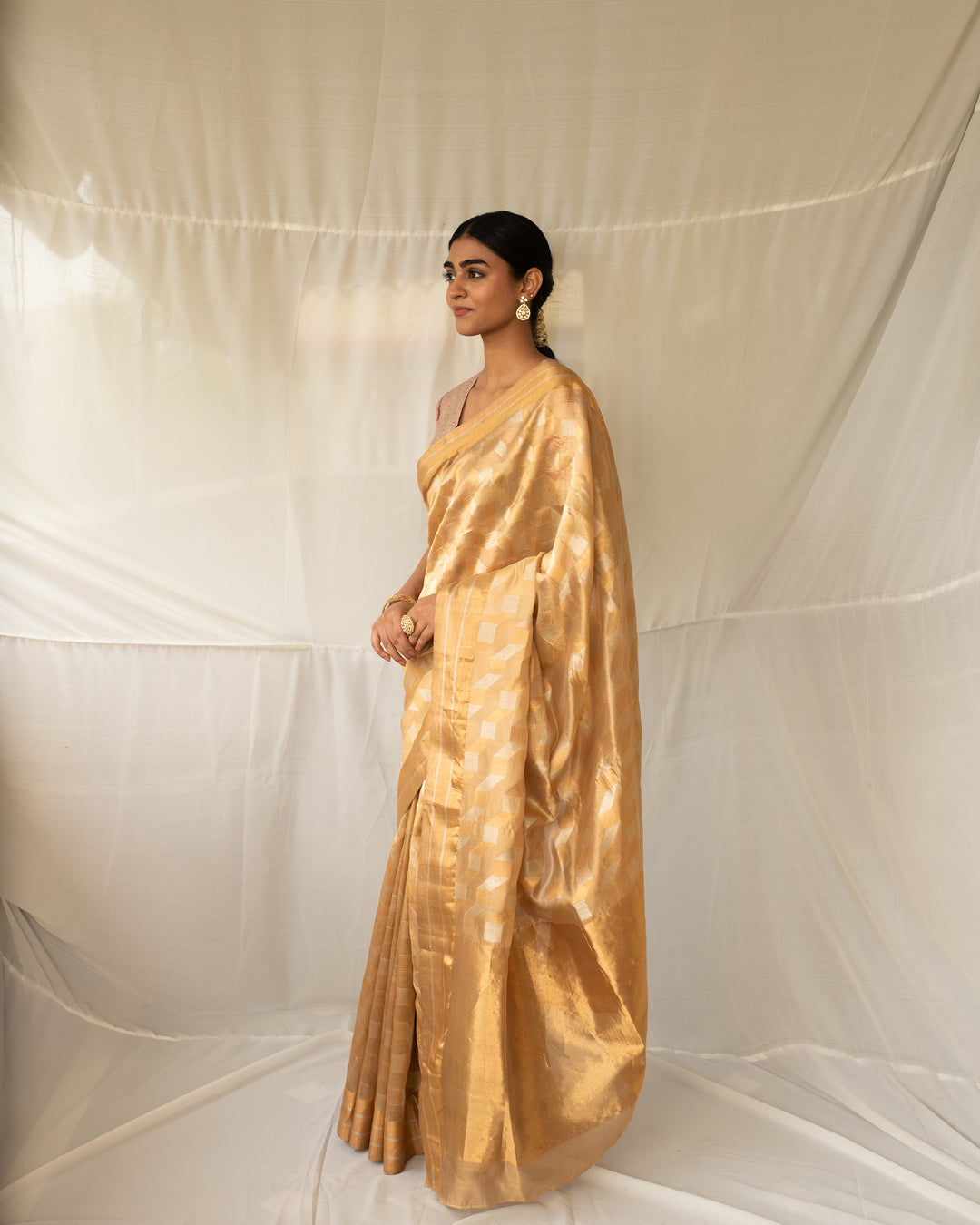 Tula - Gold Silk Chanderi Saree