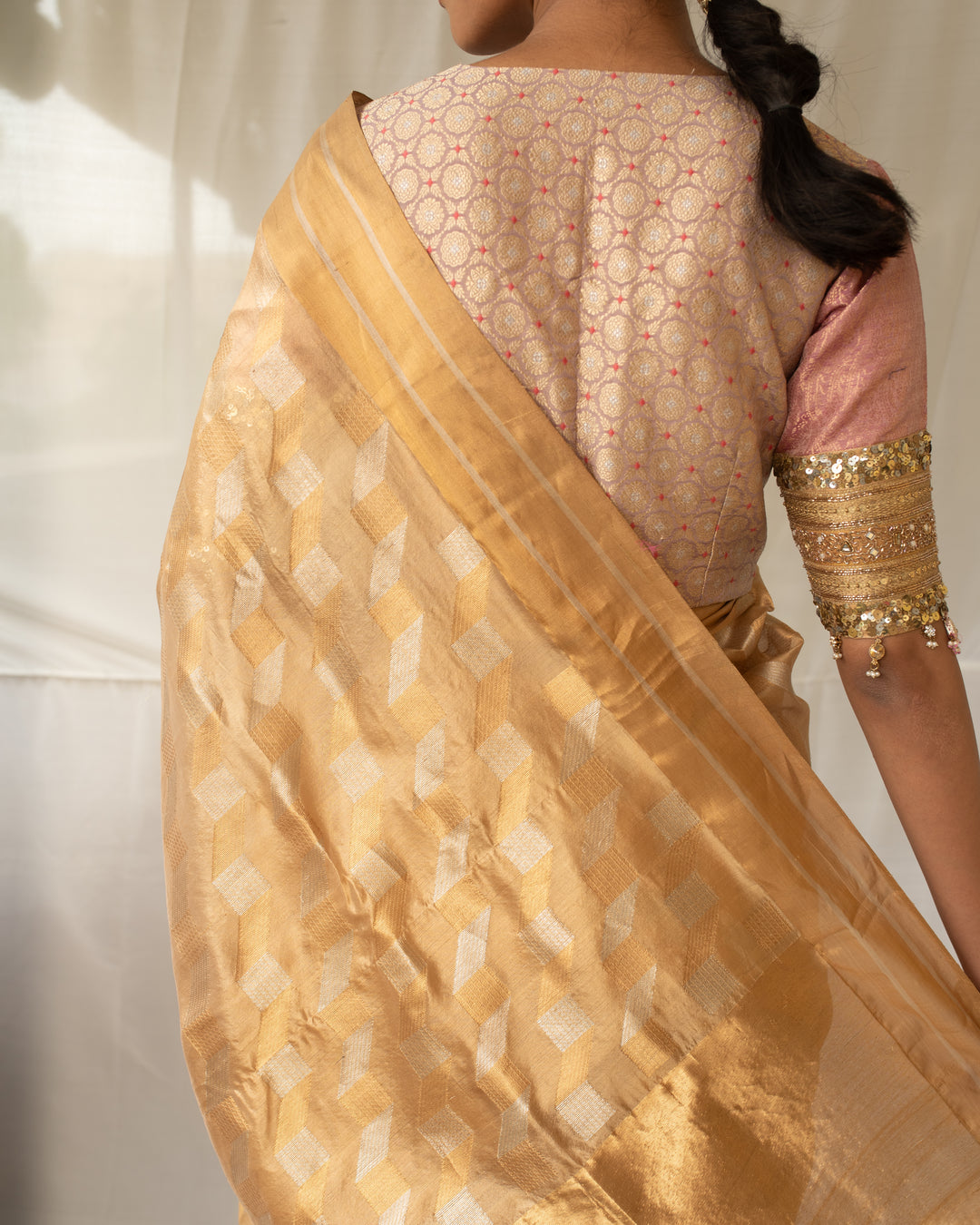 Tula - Gold Silk Chanderi Saree