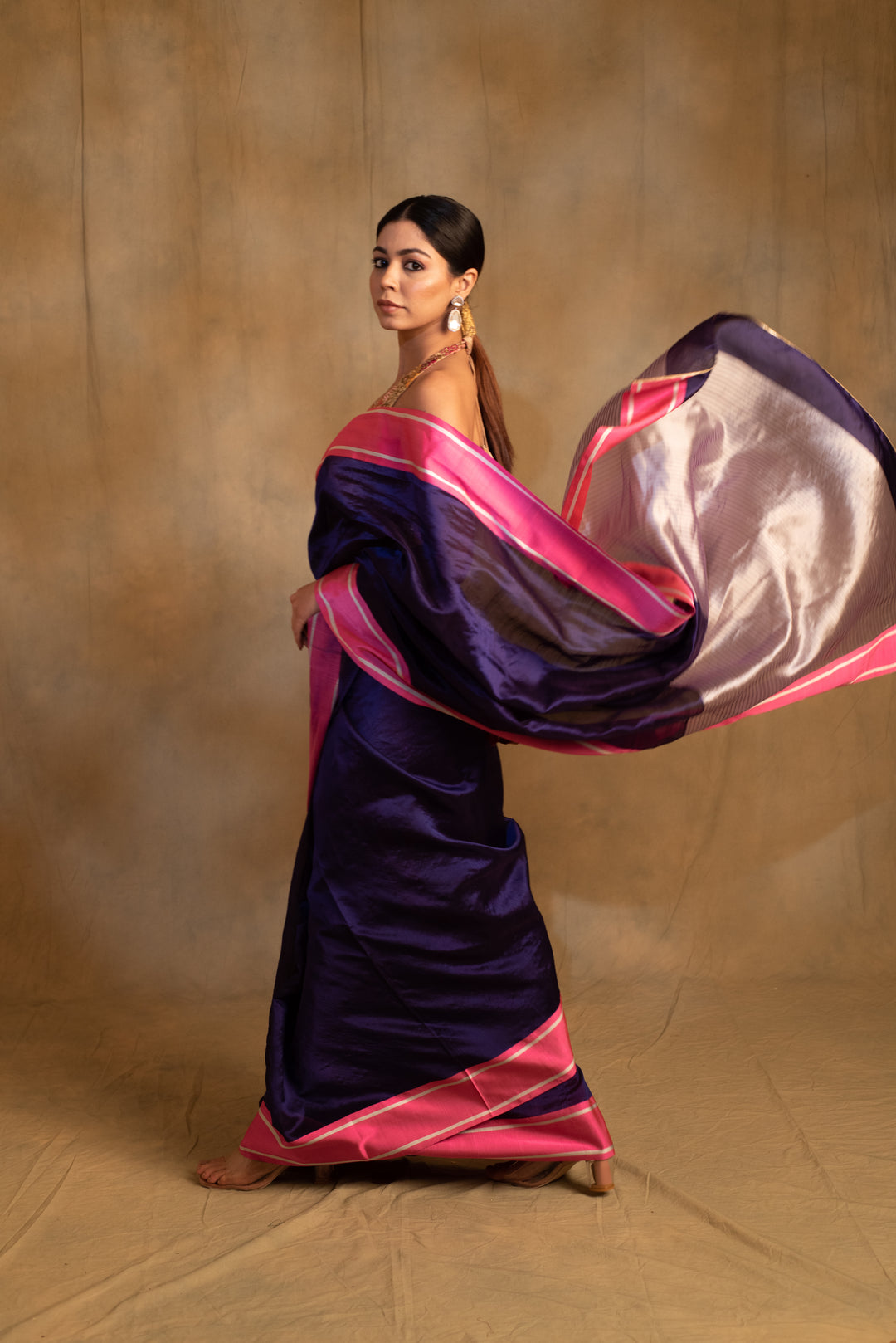 Vishu- Purple Silk Banarasi Saree