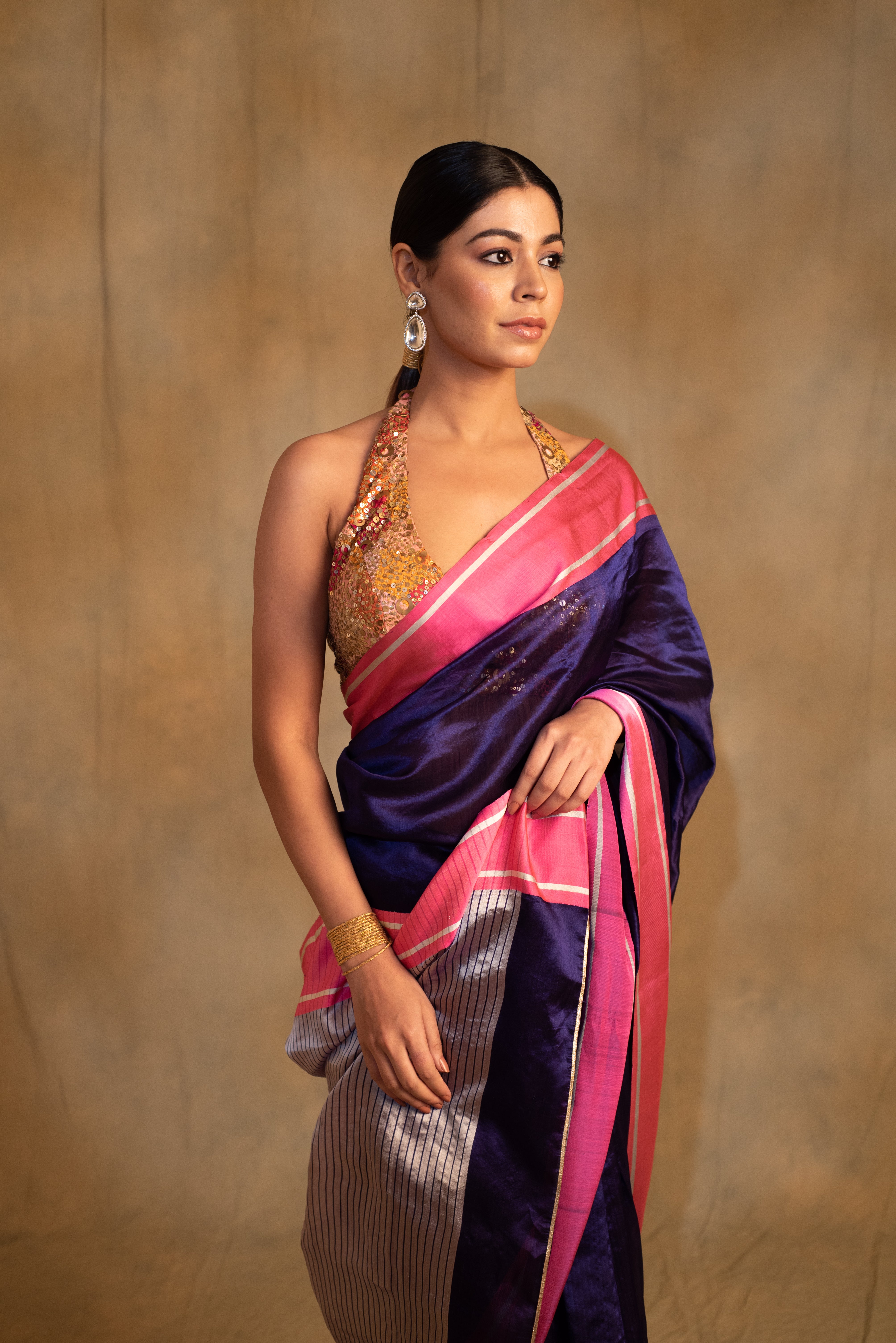 Vishu- Purple Silk Banarasi Saree