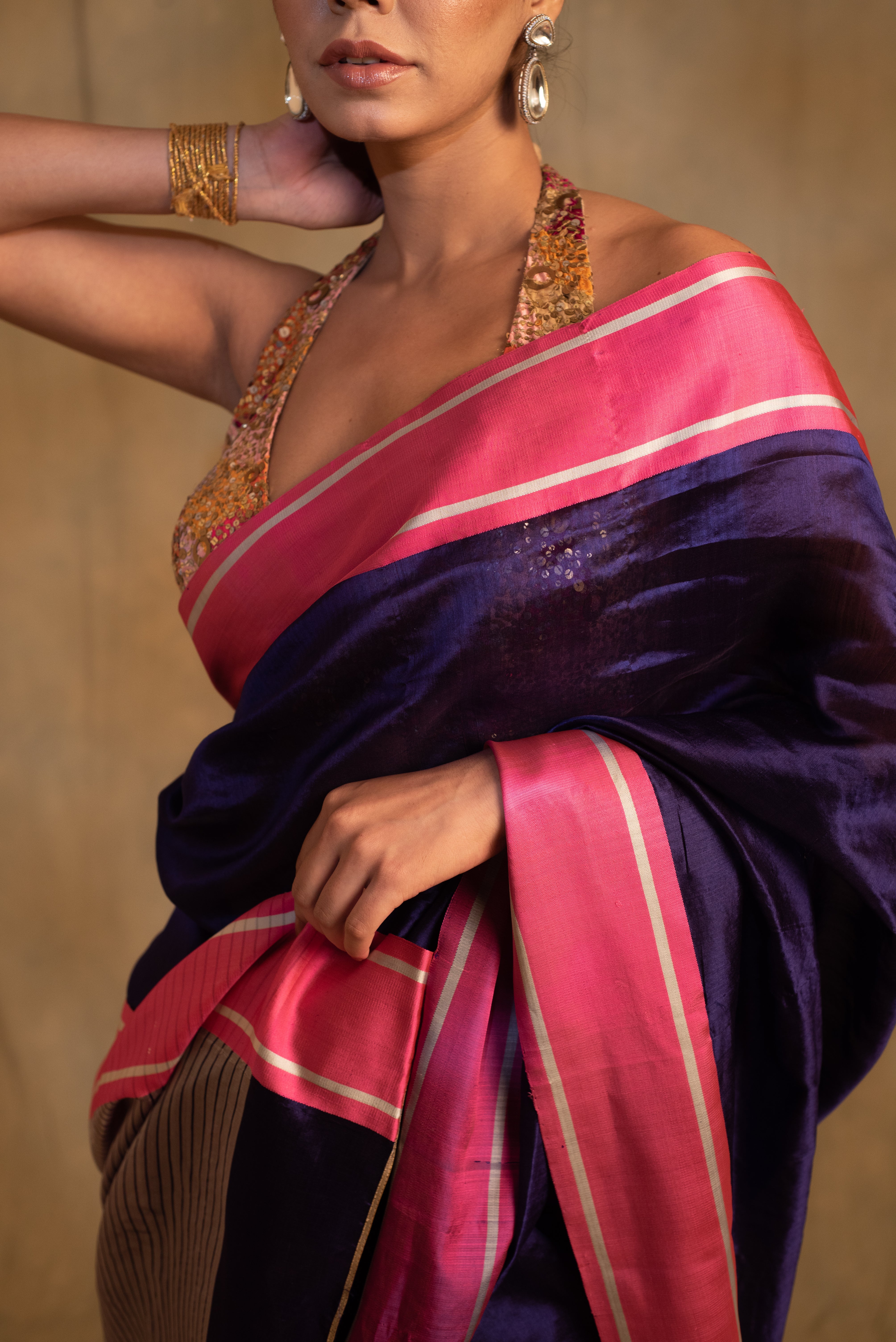 Vishu- Purple Silk Banarasi Saree