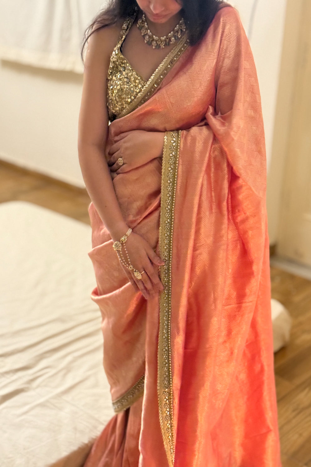 Vasini - Pink Silk Brocade Saree
