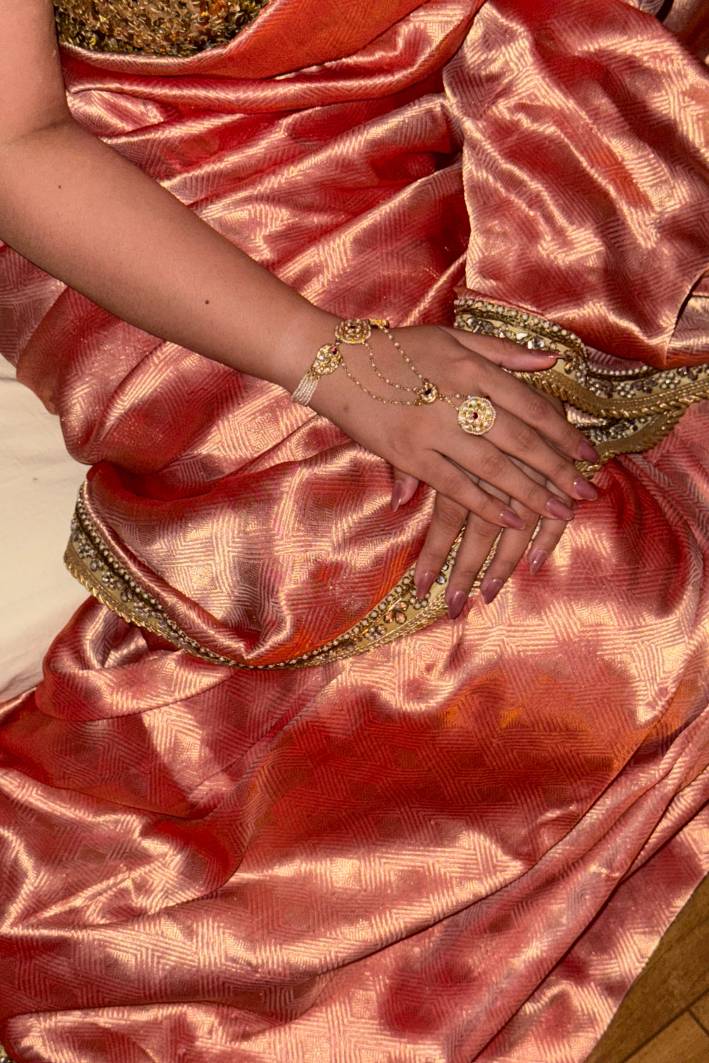 Vasini - Pink Silk Brocade Saree