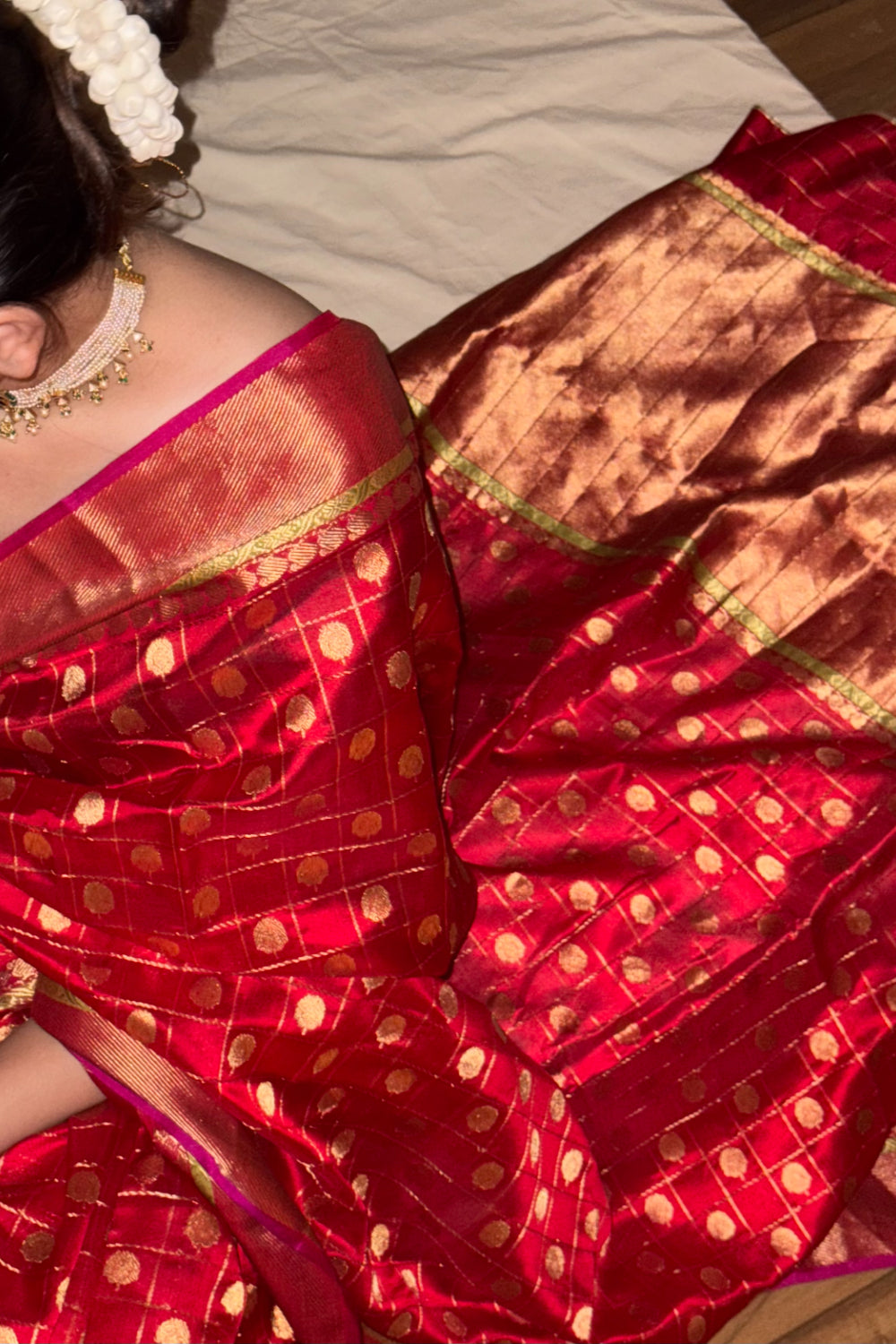 Narayani - Red Silk Chanderi Saree