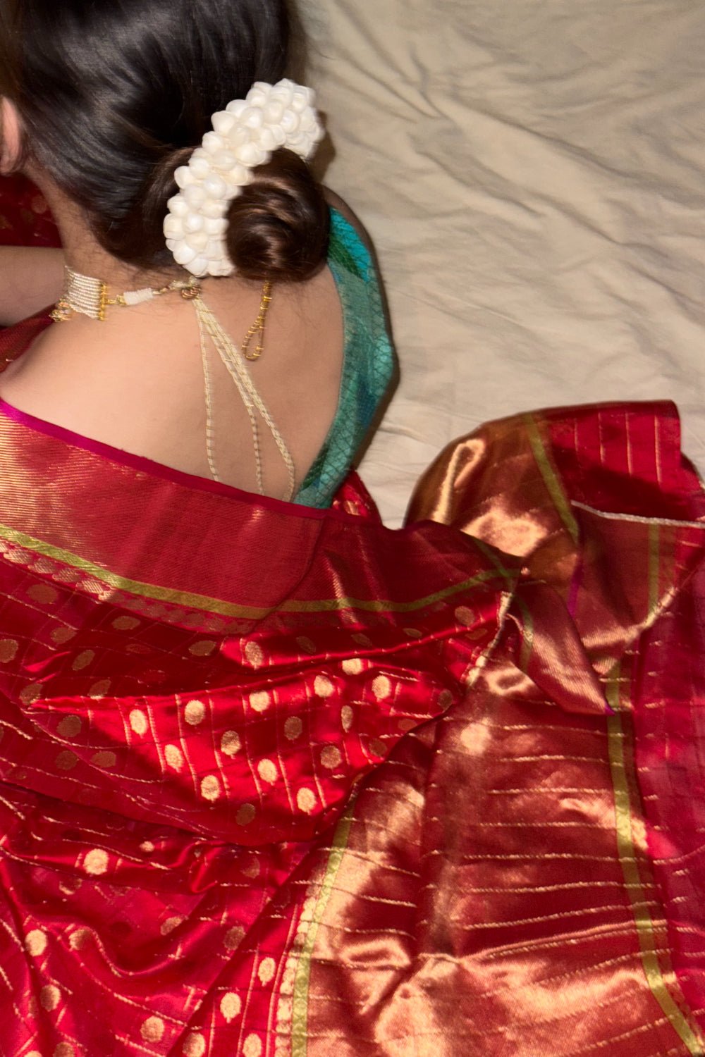 Narayani - Red Silk Chanderi Saree