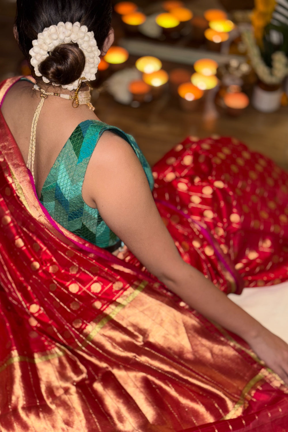 Narayani - Red Silk Chanderi Saree