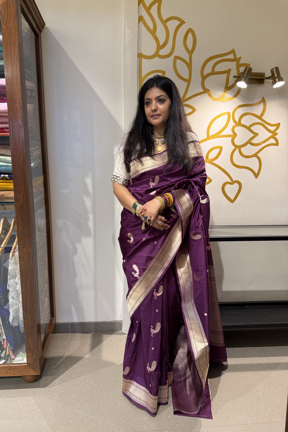 Jayani  - Purple Silk Katan Banarasi Saree
