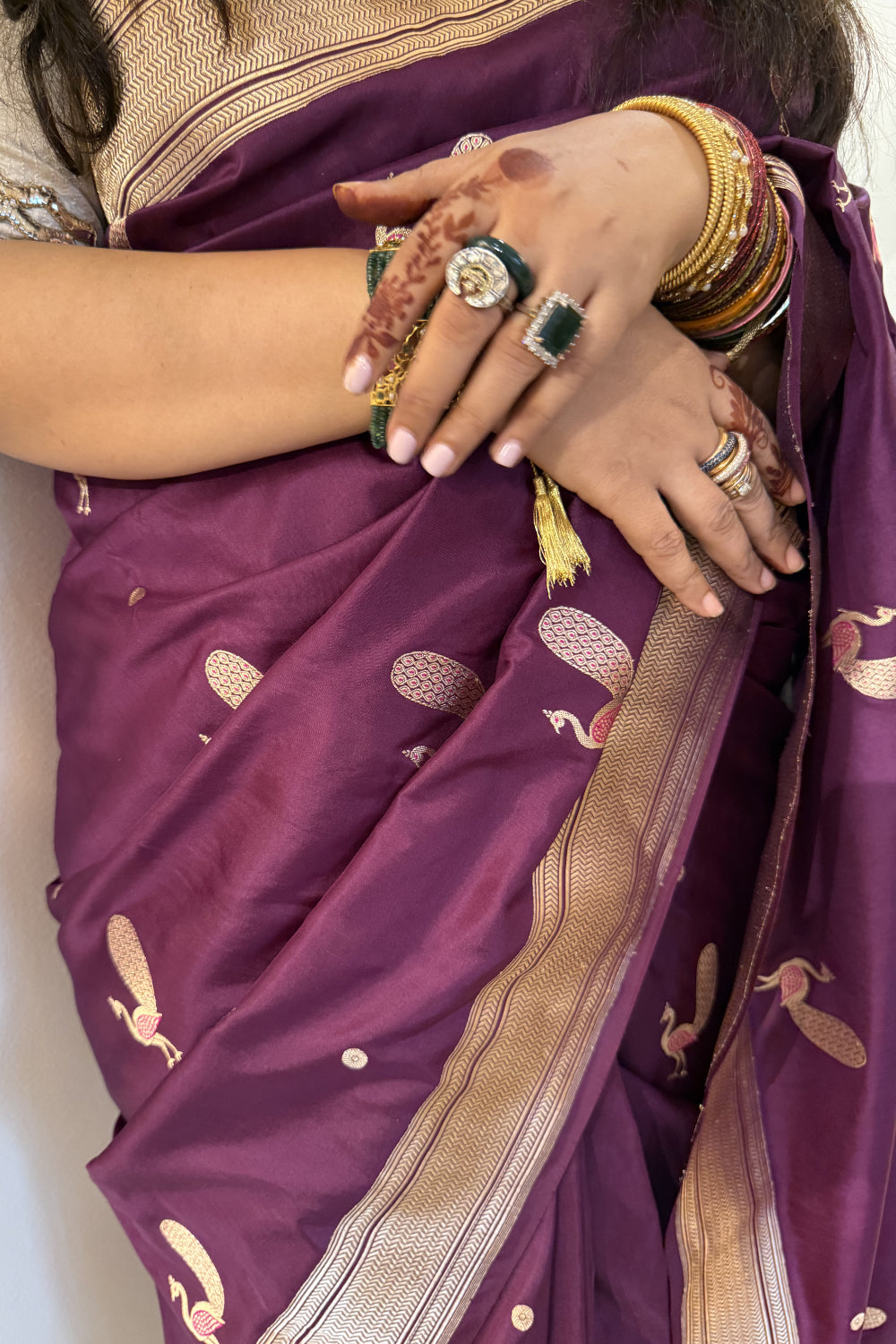 Jayani  - Purple Silk Katan Banarasi Saree