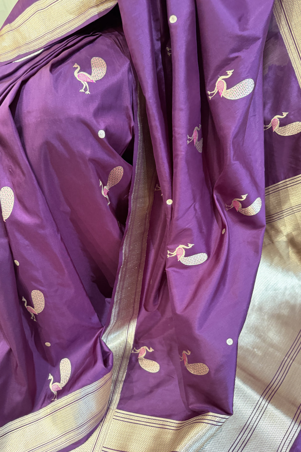 Jayani  - Purple Silk Katan Banarasi Saree