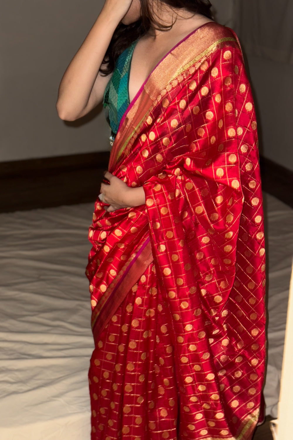 Narayani - Red Silk Chanderi Saree