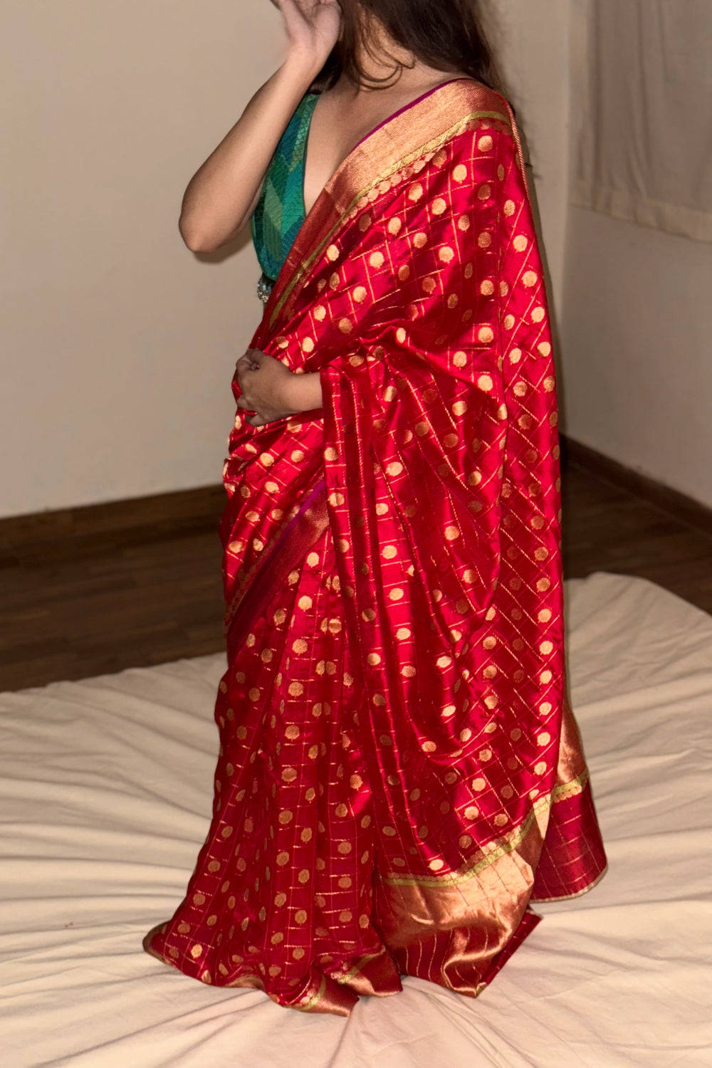 Narayani - Red Silk Chanderi Saree