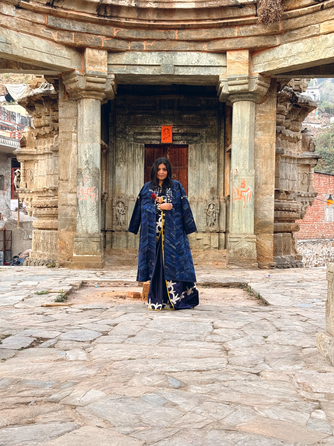 Arya - Blue Upcycled Patchwork Jacket