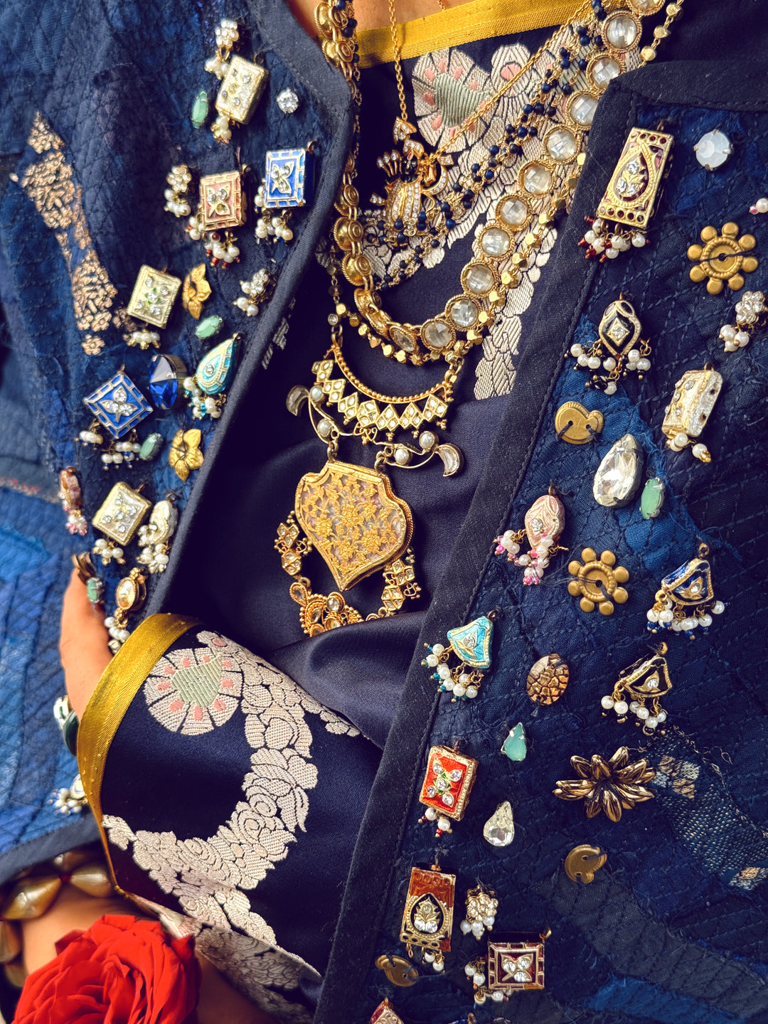 Arya - Blue Upcycled Patchwork Jacket