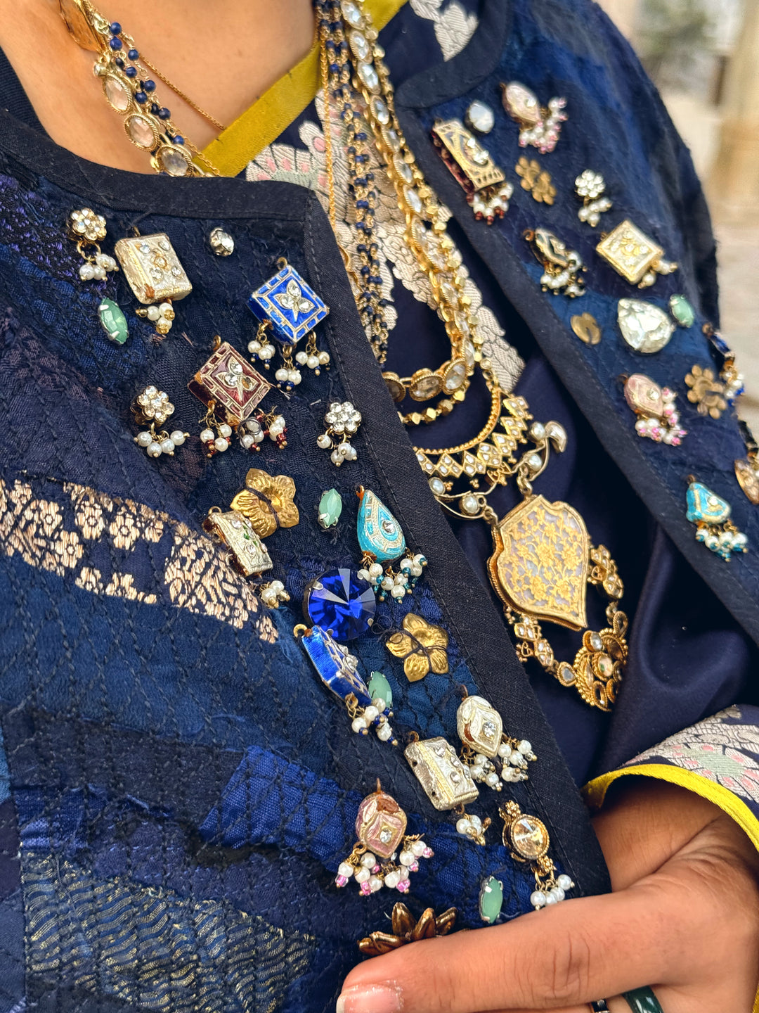 Arya - Blue Upcycled Patchwork Jacket