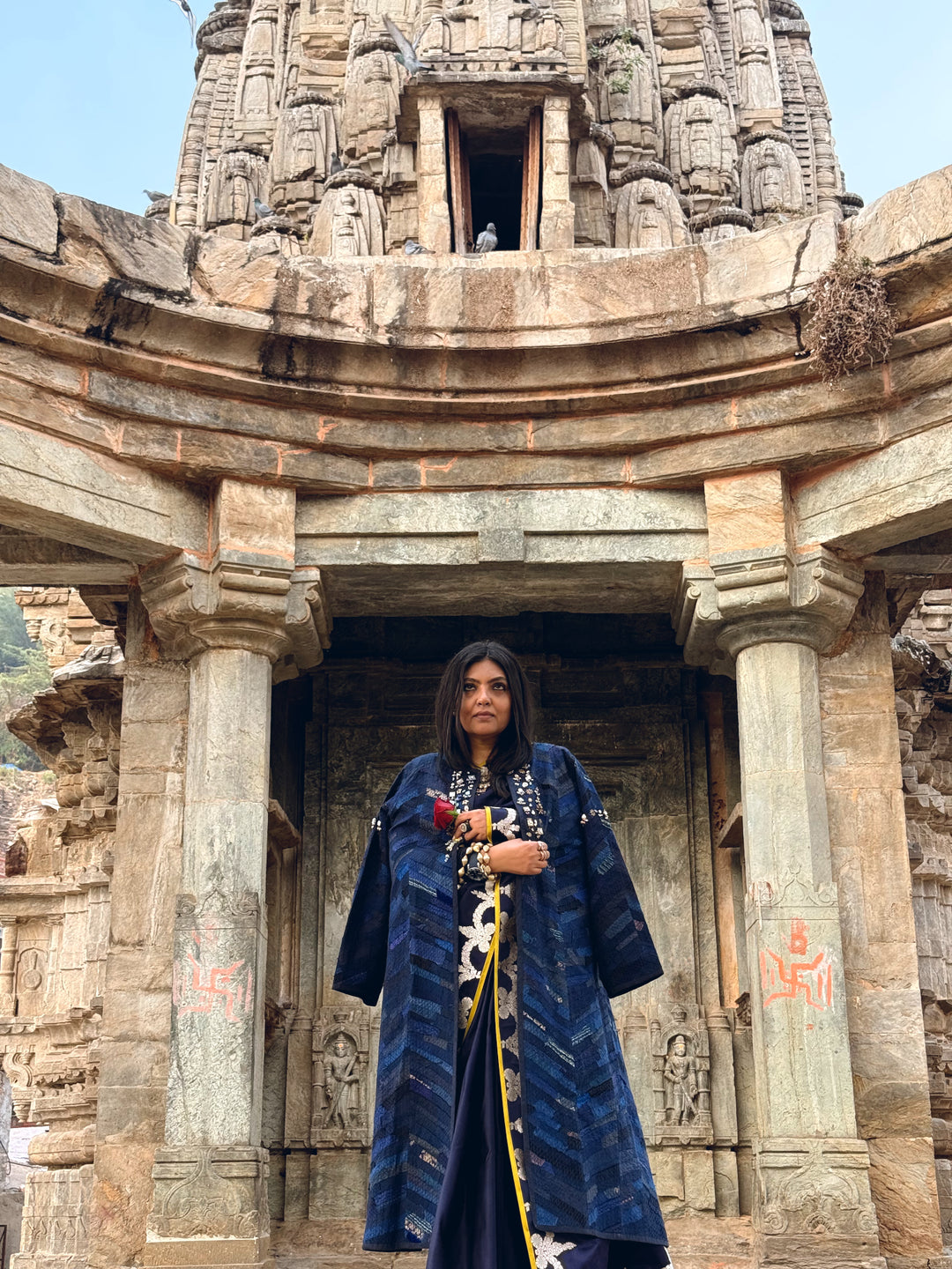 Arya - Blue Upcycled Patchwork Jacket