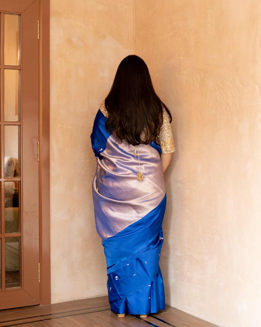 Ishani - Blue Silk Mashroo Banarasi Saree