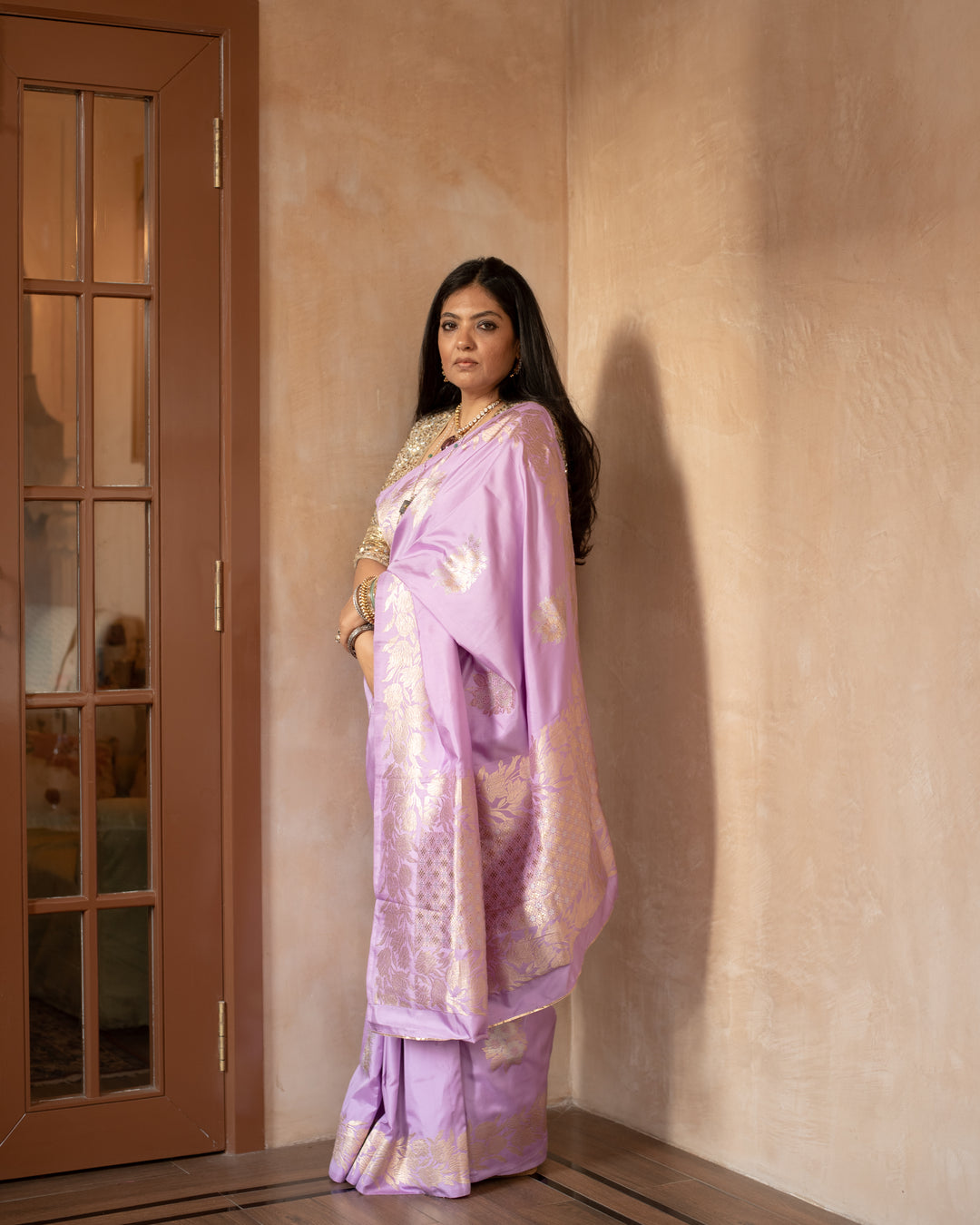 Mridani - Lavender Silk Katan Banarasi Saree