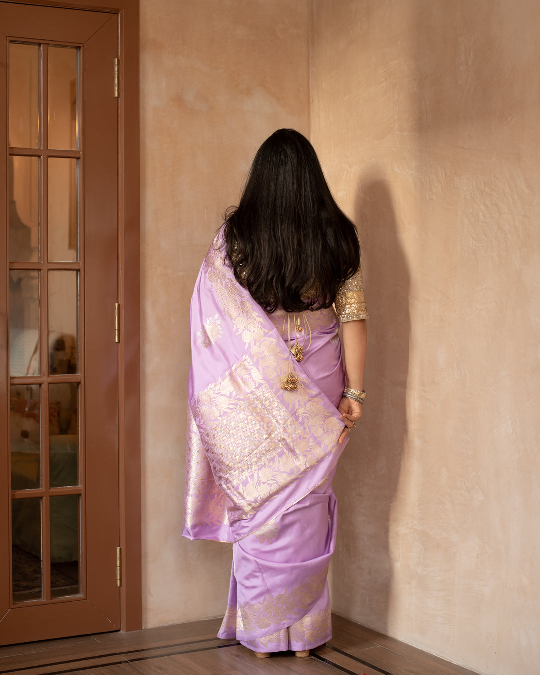 Mridani - Lavender Silk Katan Banarasi Saree