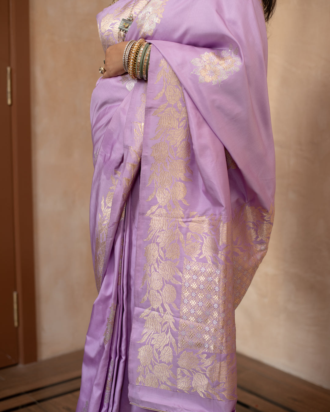 Mridani - Lavender Silk Katan Banarasi Saree