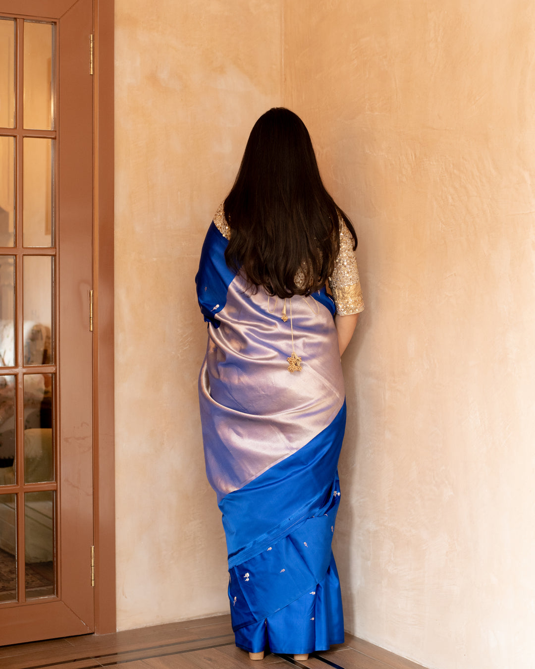 Ishani - Blue Silk Mashroo Banarasi Saree