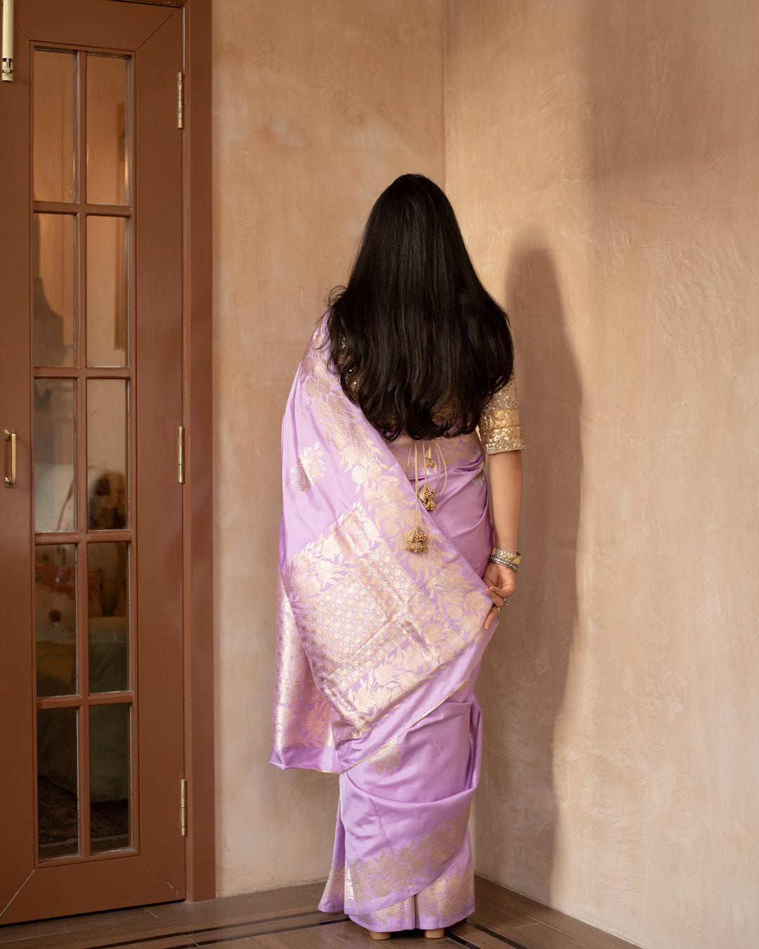 Mridani - Lavender Silk Katan Banarasi Saree