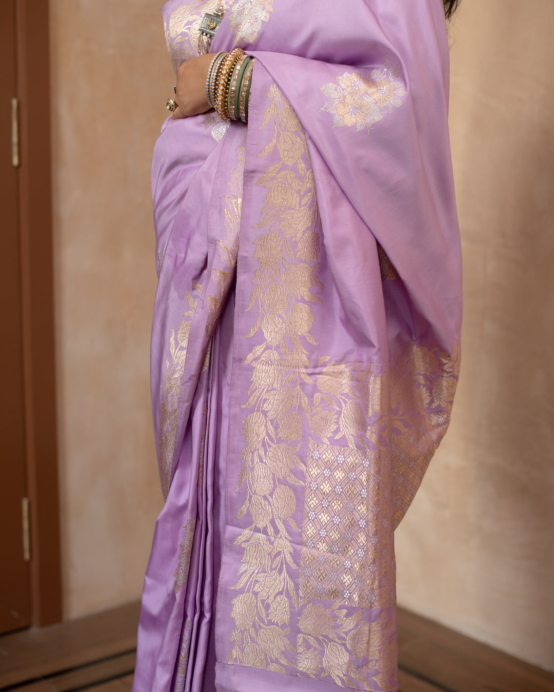 Mridani - Lavender Silk Katan Banarasi Saree