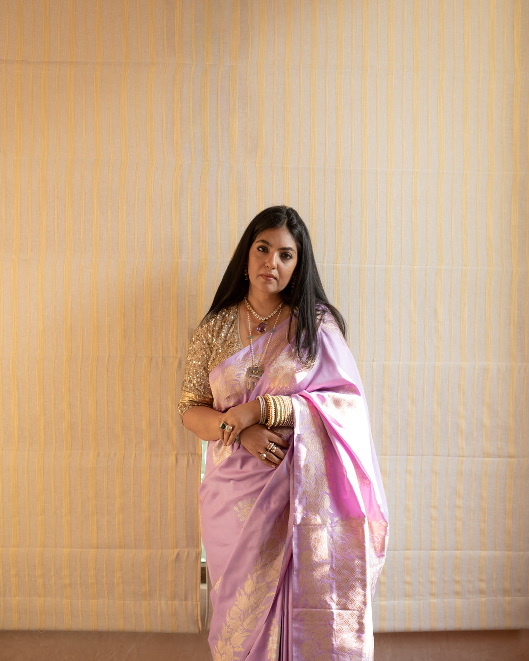 Mridani - Lavender Silk Katan Banarasi Saree