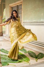 Rena Green- Green Banarasi Silk Tissue Saree