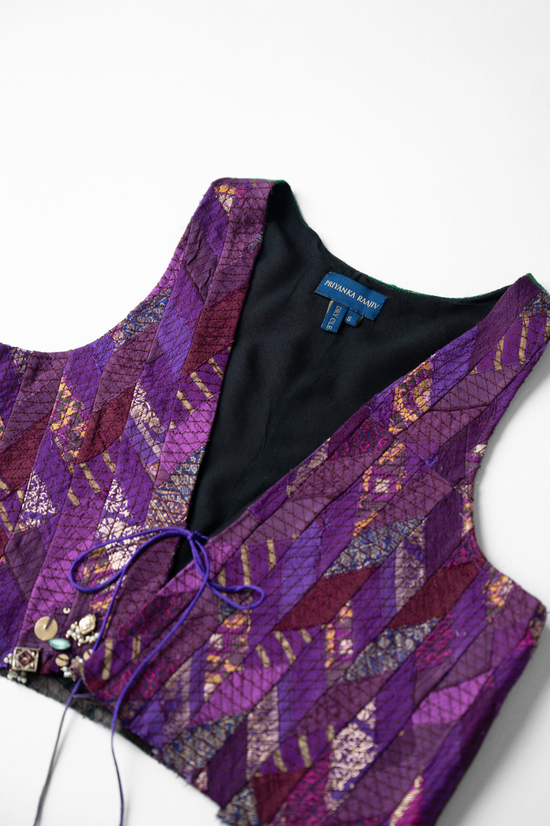 Parma - Purple Upcycled Patchwork Gilet