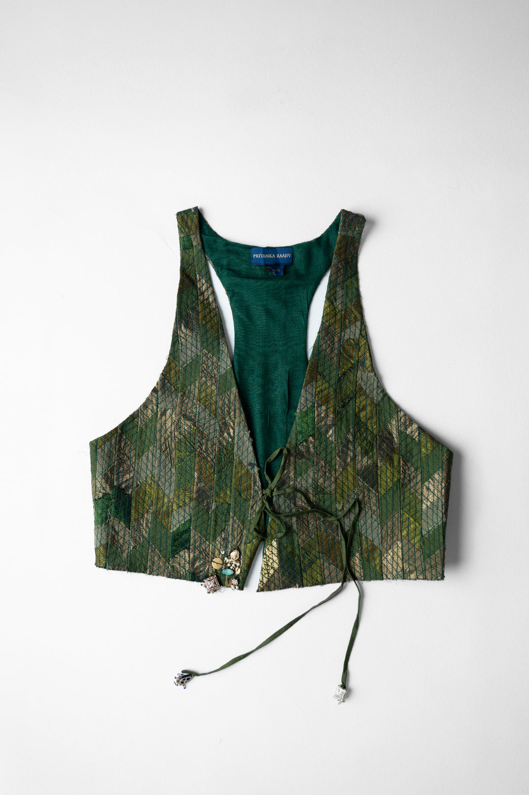 Parma - Olive Upcycled Patchwork Gilet